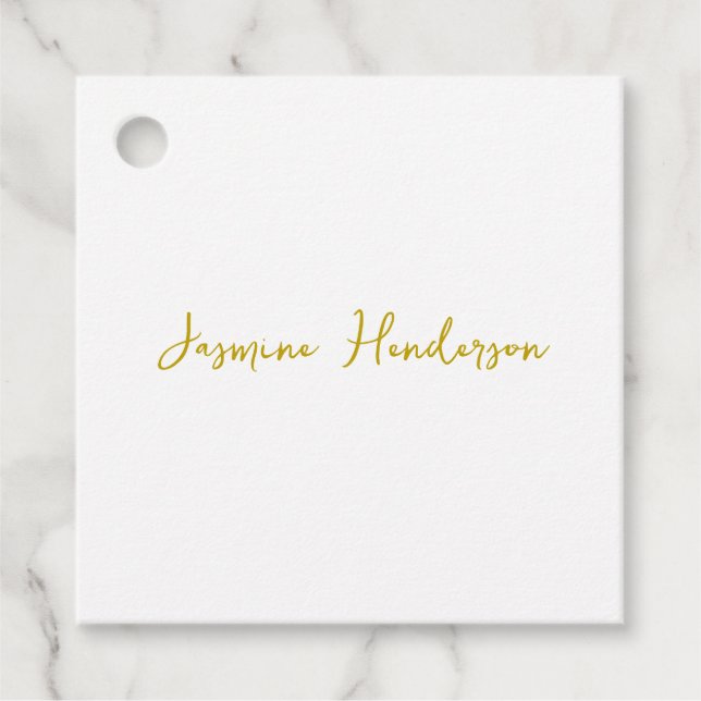 Gold Colour Calligraphy Professional Favour Tags (Front)