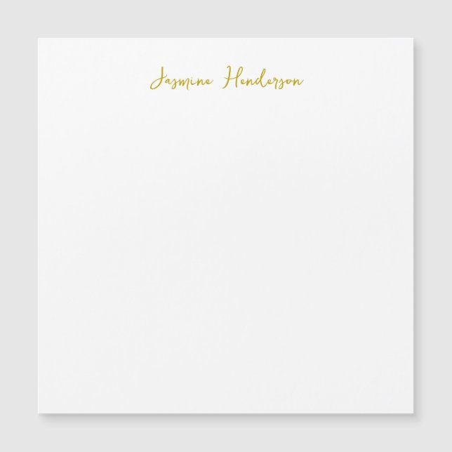 Gold Colour Calligraphy Professional Magnetic Card (Front)