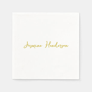 Gold Colour Calligraphy Professional Magnetic Card Napkin