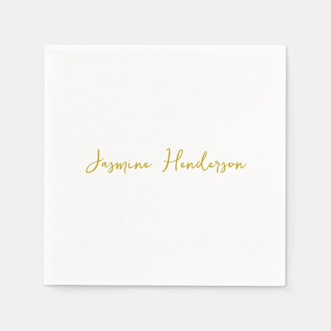 Gold Colour Calligraphy Professional Magnetic Card Napkin (Front)