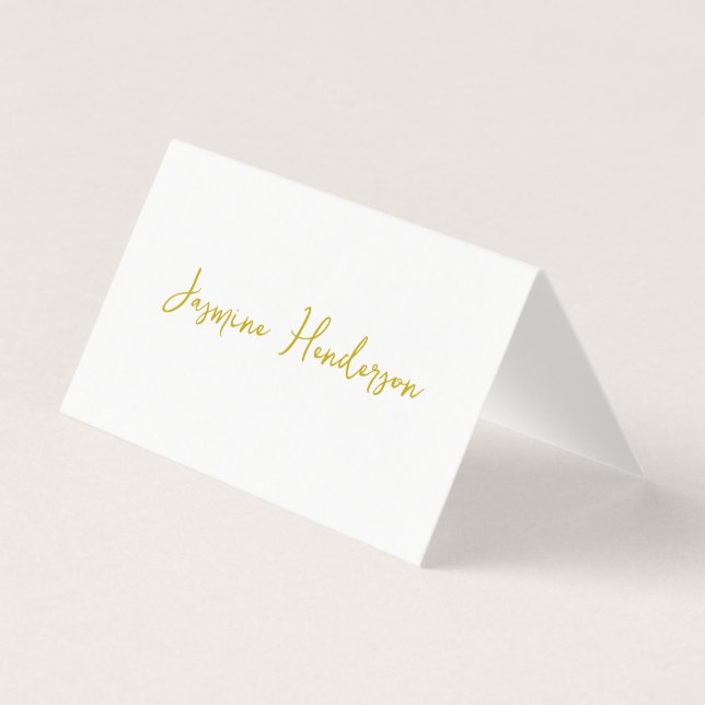 Gold Colour Calligraphy Professional Name Card (Front)