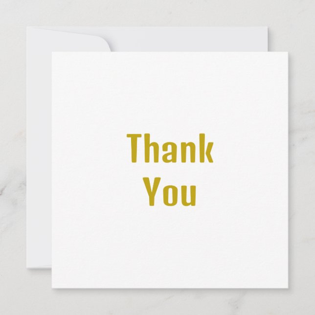 Gold Colour Calligraphy Professional Name  Thank You Card (Front)