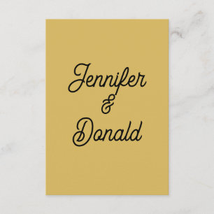 Gold colour calligraphy trendy plain personal name enclosure card