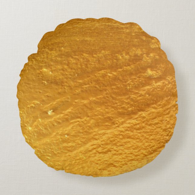 Gold colour concrete wall textureabstract, ancient round cushion (Front)