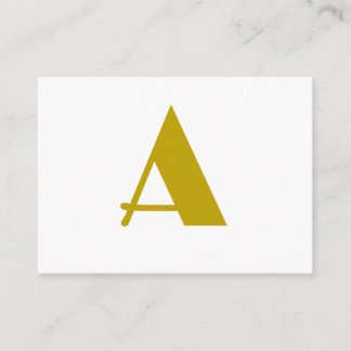 Gold Colour Custom Monogram Initial Letter Plain Enclosure Card