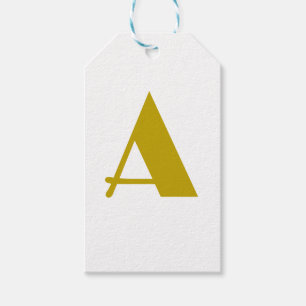 Gold Colour Custom Monogram Initial Letter Plain Gift Tags
