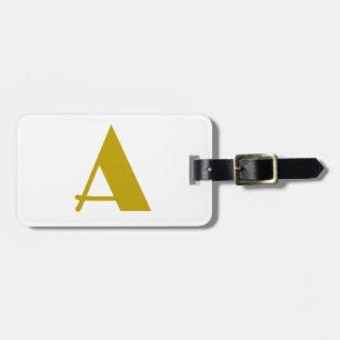 Gold Colour Custom Monogram Initial Letter Plain Luggage Tag