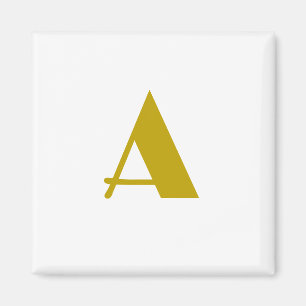 Gold Colour Custom Monogram Initial Letter Plain Magnet
