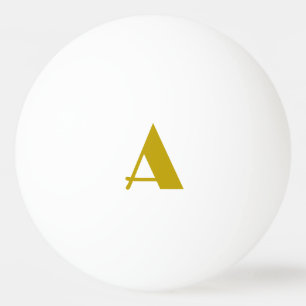 Gold Colour Custom Monogram Initial Letter Plain Ping Pong Ball