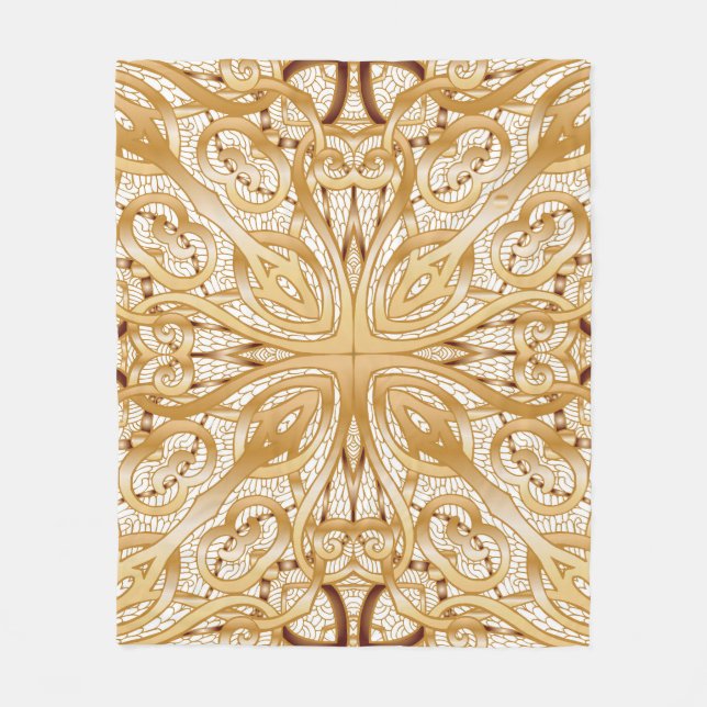 Gold colour, decorative seamless pattern. fleece blanket (Front)