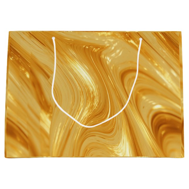 Gold-colour, gold-shimmer,  large gift bag (Front)
