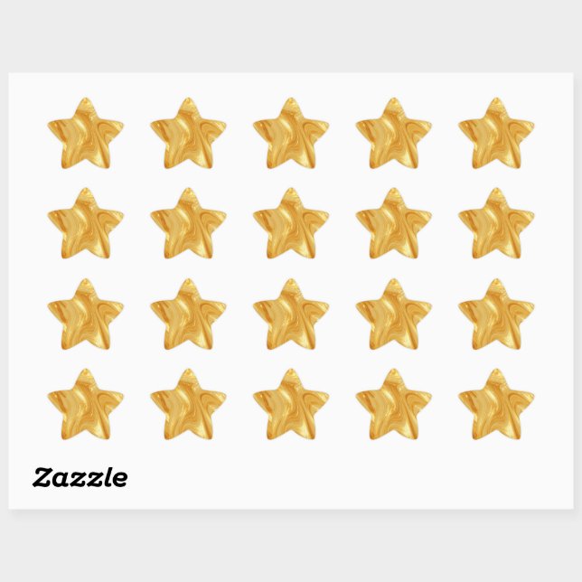 Gold-colour, gold-shimmer,  star sticker (Sheet)