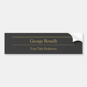Gold Colour Grey Classical Personal Customise Chic Bumper Sticker