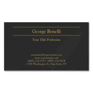 Gold Colour Grey Classical Personal Customise Chic Magnetic Business Card