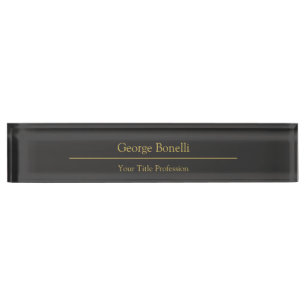 Gold Colour Grey Classical Personal Customise Chic Nameplate