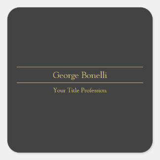 Gold Colour Grey Classical Personal Customise Chic Square Sticker