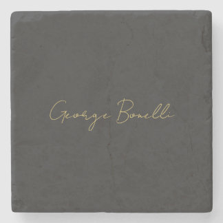 Gold Colour Grey Classical Personal Customise Chic Stone Coaster