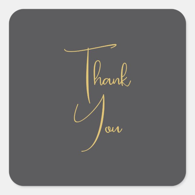 Gold Colour Handwriting Professional Custom Square Sticker (Front)