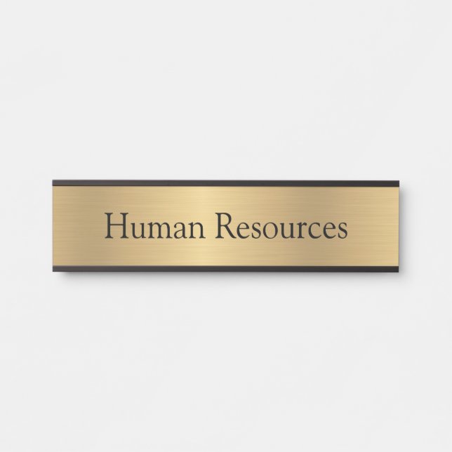 Gold Colour Human Resources Office Door Sign (Front)