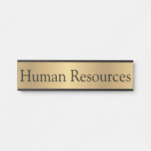 Gold Colour Human Resources Office Door Sign