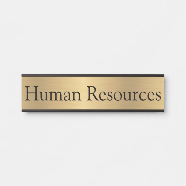 Gold Colour Human Resources Office Door Sign (Front)