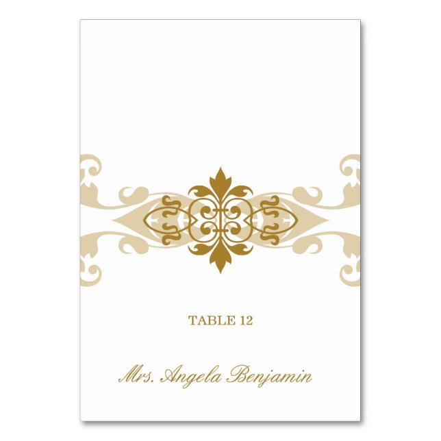 Gold Colour Ironworks Elegant Wedding Place Card (Front)