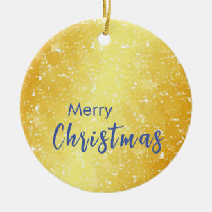 Gold Colour Merry Christmas Family Message New Yea Ceramic Tree Decoration