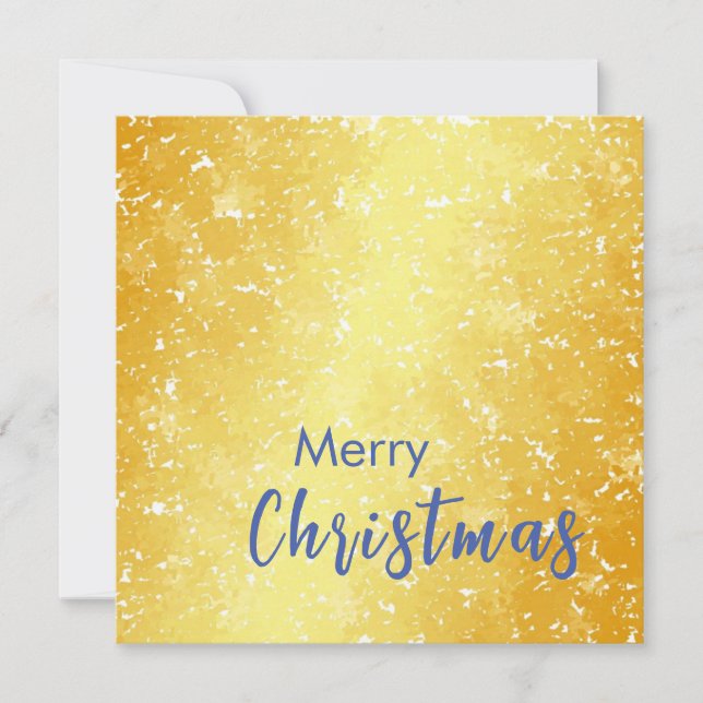 Gold Colour Merry Christmas Family Message New Yea Holiday Card (Front)