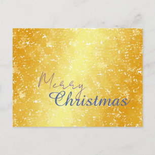 Gold Colour Merry Christmas Family Message New Yea Holiday Postcard