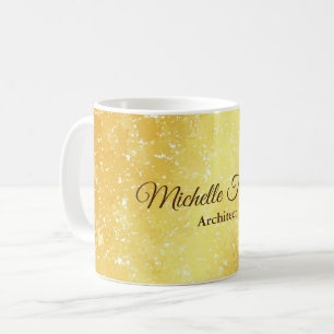 Gold Colour Minimalist Modern Script Calligraphy Coffee Mug
