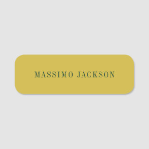 Gold Colour Minimalist Plain Modern Name Tag