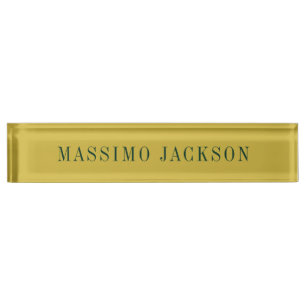 Gold Colour Minimalist Plain Modern  Nameplate