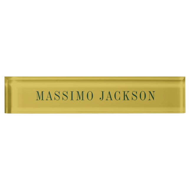 Gold Colour Minimalist Plain Modern  Nameplate (Front)