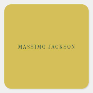 Gold Colour Minimalist Plain Modern Square Sticker