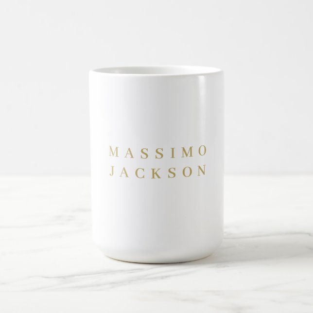 Gold Colour Minimalist Professional Serif Font Coffee Mug (Center)