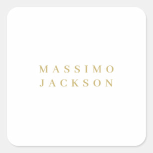 Gold Colour Minimalist Professional Serif Font Square Sticker