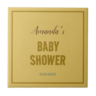 Gold Colour Modern Minimalist Baby Shower Tile