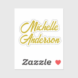 Gold Colour Modern Minimalist Handwrite Name