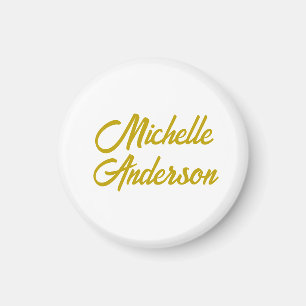Gold Colour Modern Minimalist Handwrite Name Magnet