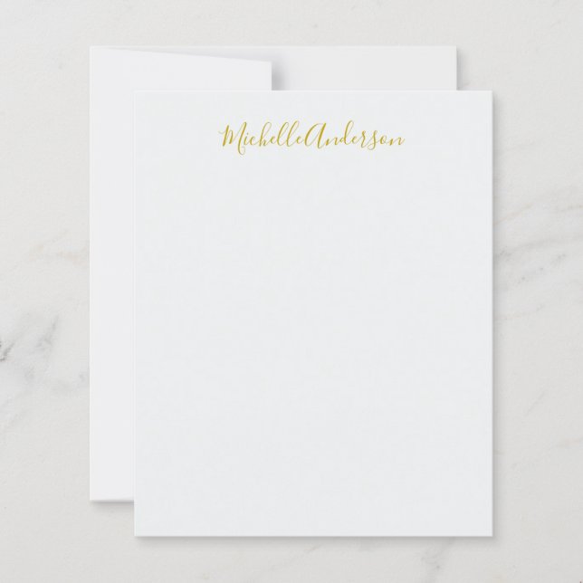 Gold Colour Modern Minimalist Handwriting Name (Front)