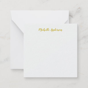 Gold Colour Modern Minimalist Handwriting Name Card