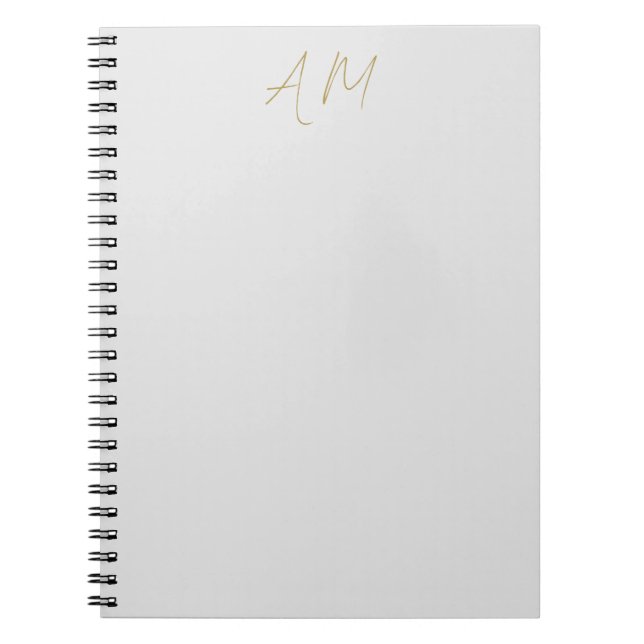 Gold Colour Monogram Initials Calligraphy Pro Notebook (Front)