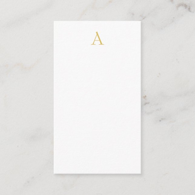 Gold Colour Monogram Professional Custom Enclosure Card (Front)