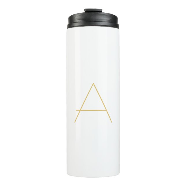 Gold Colour Monogram Professional Custom Thermal Tumbler (Front)