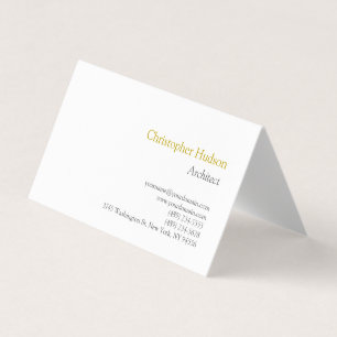 Gold Colour Name Minimalist Simple Plain Business Card