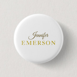 Gold colour name professional minimalist modern   3 cm round badge