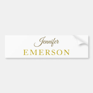 Gold colour name professional minimalist modern   bumper sticker