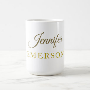 Gold colour name professional minimalist modern   coffee mug