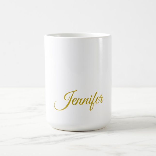 Gold colour name professional minimalist modern   coffee mug (Center)