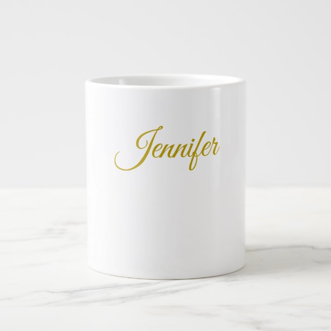 Gold colour name professional minimalist modern   large coffee mug (Front)